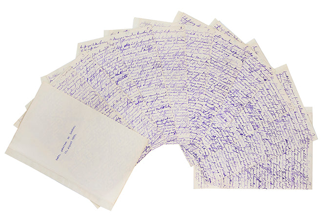 14 pages of speech notes written by Nordau for his address at the gathering in the Great Assembly Hall in London.