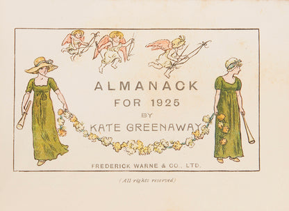 A collection of three Almanacks by Kate Greenway, omprising those for 1883,1884 & 1925. illustrated in colour, with original bindings