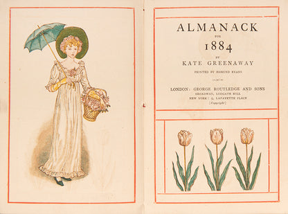A collection of three Almanacks by Kate Greenway, omprising those for 1883,1884 & 1925. illustrated in colour, with original bindings