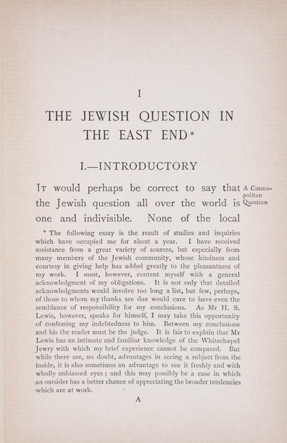 The first American edition of The Jew in London. The infamous Arkell map of the Jewish population in the East End of London with the accompanying book.