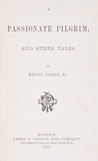 A very good first edition example of the first book by Henry James. One of approximately 1500 copies with the correct imprint on the spine.