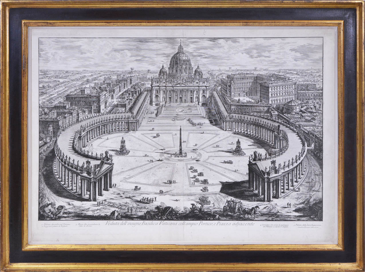 Dogana di Terra a Piazza di Pietra, Fontana di Trevi, Piazza Navona, S. Giovanni in Laterano, Basilica Vaticana, Piazza di Monte Cavallo