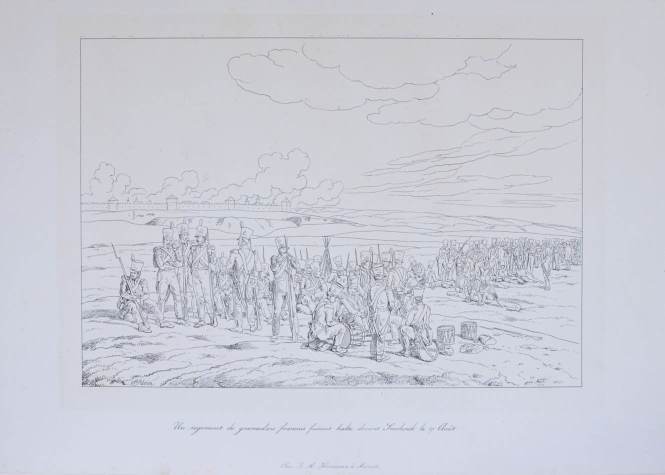 Of the utmost rarity. Albrecht Adam (1786-1862) was the official artist of Napoleon's Grand Armée on its Moscow campaign of 1812. 