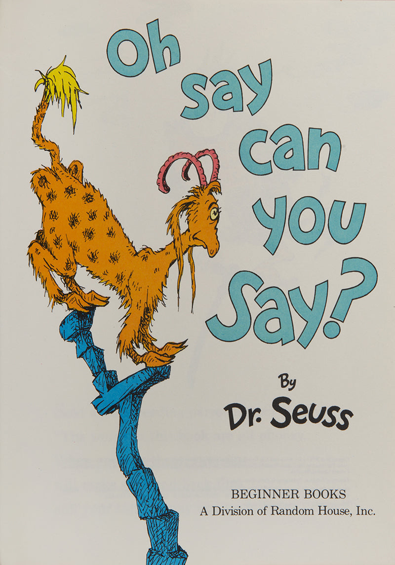 'Oh my brothers! Oh my sisters! These are Terrible Tongue Twisters!' An excellent first edition of this book from the Beginner Books series.