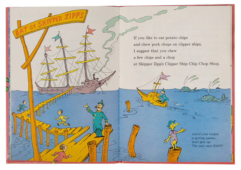 'Oh my brothers! Oh my sisters! These are Terrible Tongue Twisters!' An excellent first edition of this book from the Beginner Books series.