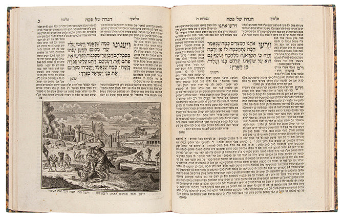 An interesting 19th-century example of the Ashkenazic Passover Haggadah, with commentary by Alsheich, Gevurat Hashem, Olelot Efraim (Maharal) etc.