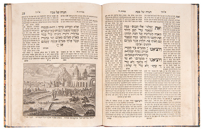 An interesting 19th-century example of the Ashkenazic Passover Haggadah, with commentary by Alsheich, Gevurat Hashem, Olelot Efraim (Maharal) etc.