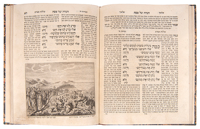 An interesting 19th-century example of the Ashkenazic Passover Haggadah, with commentary by Alsheich, Gevurat Hashem, Olelot Efraim (Maharal) etc.