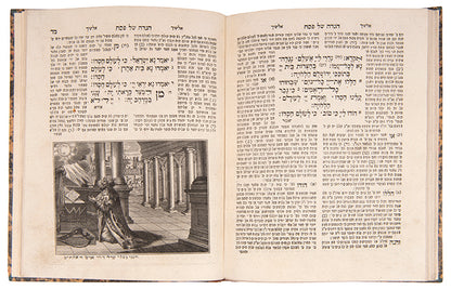 An interesting 19th-century example of the Ashkenazic Passover Haggadah, with commentary by Alsheich, Gevurat Hashem, Olelot Efraim (Maharal) etc.