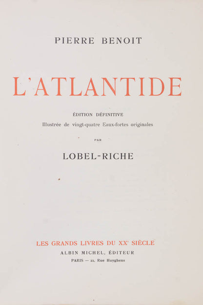 With an original drawing by Blobel-Riche and manuscript essay from Pierre Benoit. 