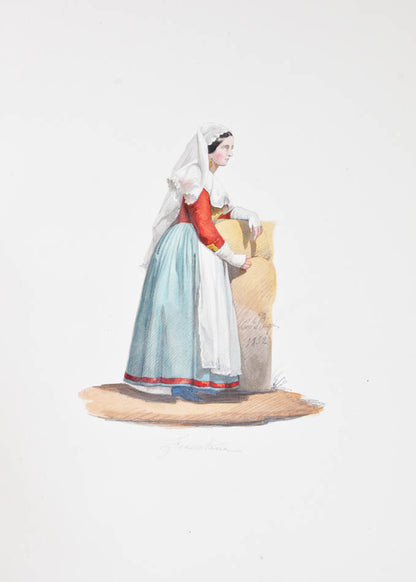 Album of fine watercolours sof Rome and Naples each igned by Ruspi. 
