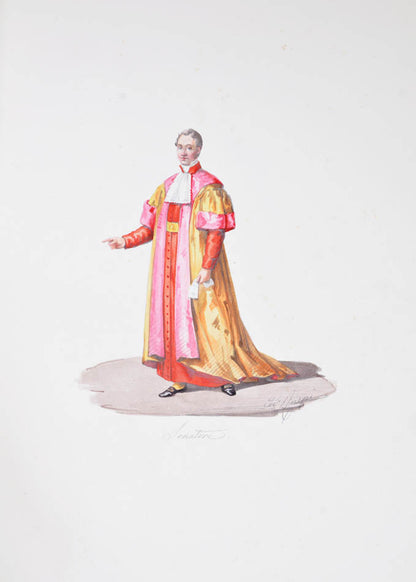 Album of fine watercolours sof Rome and Naples each igned by Ruspi. 