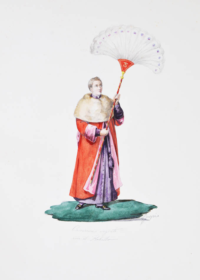Album of fine watercolours sof Rome and Naples each igned by Ruspi. 