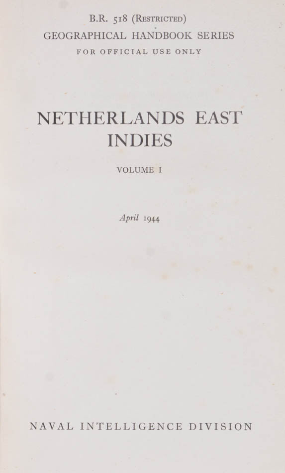 Produced by the Admiralty's Naval Intelligence Division during World War II "For official use only".